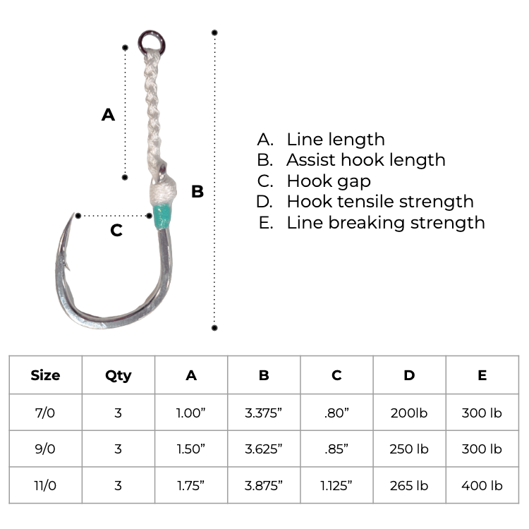 Heavy Duty Tuna Assist Hook - 7/0, 9/0, 11/0__SPJigging.com