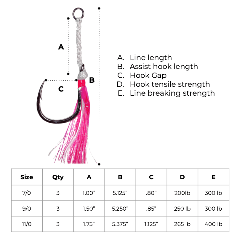 Heavy Duty Glow Assist Hook - 7/0, 9/0, 11/0__SPJigging.com